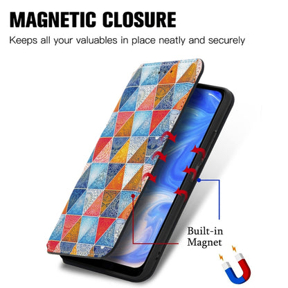 For Doogee N40 Pro CaseNeo Colorful Magnetic Leather Case with Holder & Card Slot & Wallet(Rhombus Mandala) - More Brand by PMC Jewellery | Online Shopping South Africa | PMC Jewellery | Buy Now Pay Later Mobicred