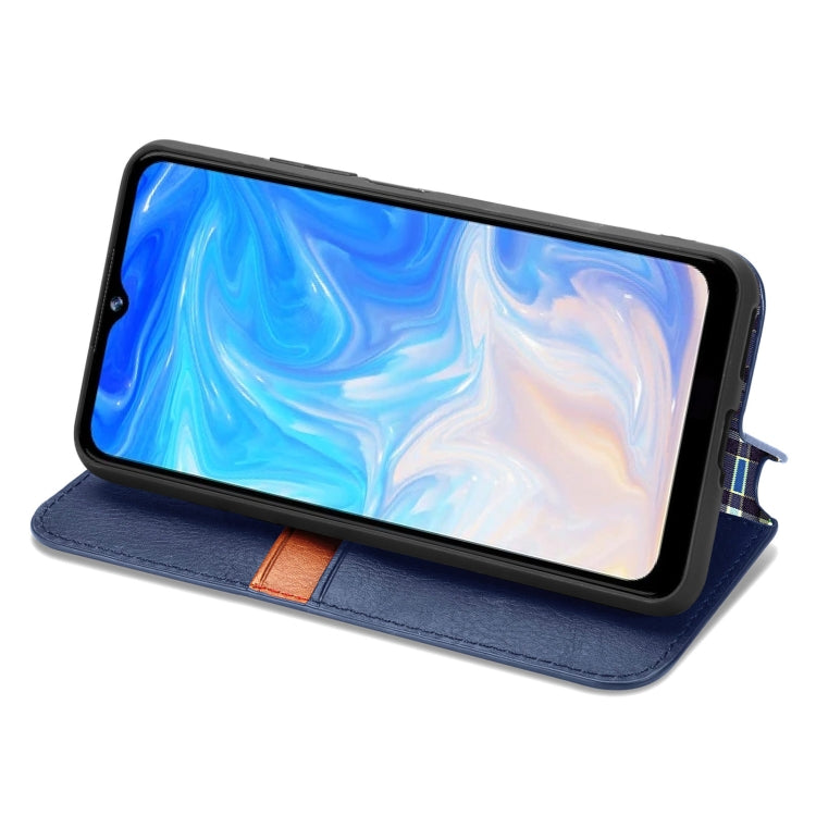 For Doogee N40 Pro Cubic Grid Pressed Horizontal Flip Magnetic Leather Case with Holder & Card Slots & Wallet(Blue) - More Brand by PMC Jewellery | Online Shopping South Africa | PMC Jewellery | Buy Now Pay Later Mobicred