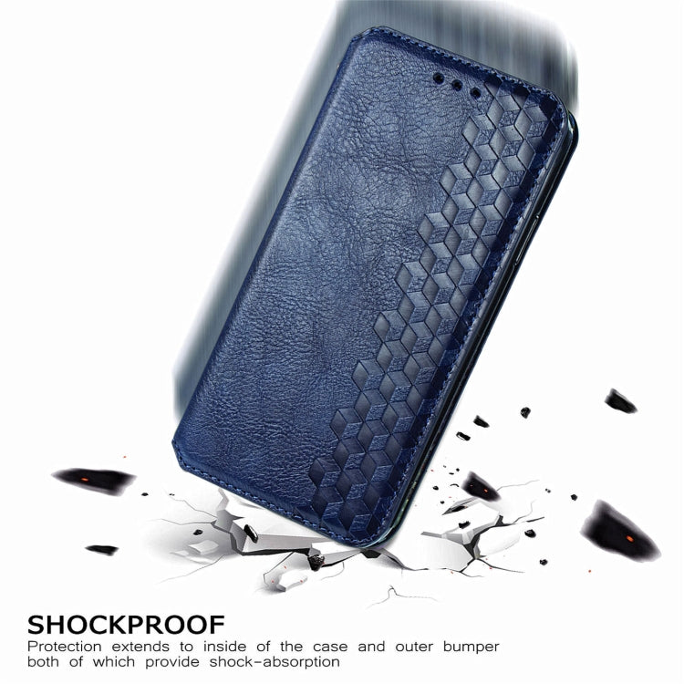 For Doogee N40 Pro Cubic Grid Pressed Horizontal Flip Magnetic Leather Case with Holder & Card Slots & Wallet(Blue) - More Brand by PMC TechLife | Online Shopping South Africa | PMC TechLife | Buy Now Pay Later Mobicred