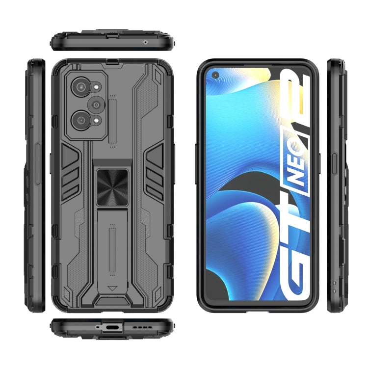 For OPPO Realme GT Neo2 5G Supersonic PC + TPU Shock-proof Phone Case with Holder(Black) - Realme Cases by PMC Jewellery | Online Shopping South Africa | PMC Jewellery | Buy Now Pay Later Mobicred