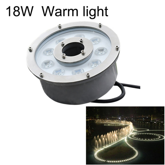 18W Landscape Ring LED Aluminum Alloy Underwater Fountain Light(Warm Light) - Underwater Lights by PMC Jewellery | Online Shopping South Africa | PMC Jewellery | Buy Now Pay Later Mobicred