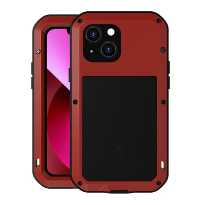 For iPhone 13 LOVE MEI Metal Shockproof Life Waterproof Dustproof Protective Phone Case(Red) - iPhone 13 Cases by LOVE MEI | Online Shopping South Africa | PMC Jewellery | Buy Now Pay Later Mobicred