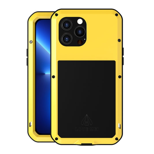 For iPhone 13 Pro Max LOVE MEI Metal Shockproof Life Waterproof Dustproof Protective Phone Case (Yellow) - iPhone 13 Pro Max Cases by LOVE MEI | Online Shopping South Africa | PMC Jewellery