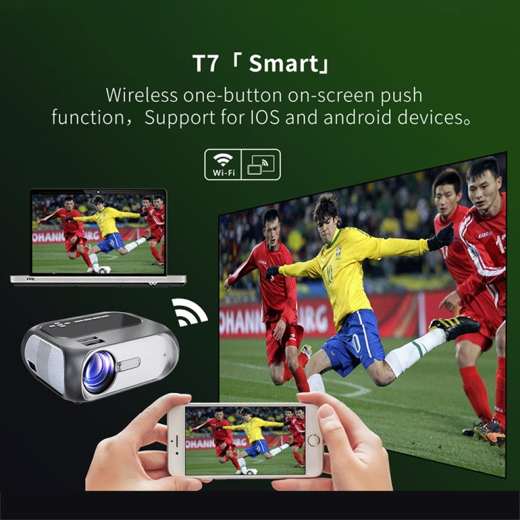 T7 1920x1080P 200 ANSI Portable Home Theater LED HD Digital Projector, Basic Version, AU Plug(Black) - LED Projector by PMC TechLife | Online Shopping South Africa | PMC TechLife | Buy Now Pay Later Mobicred