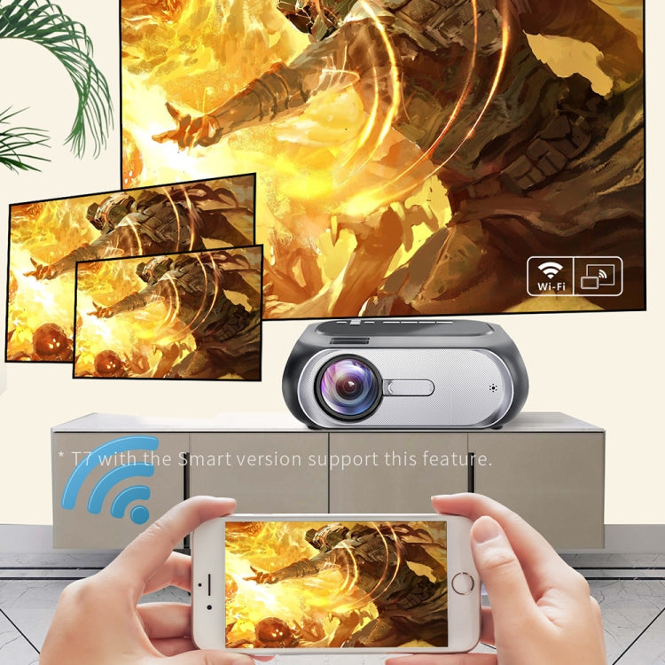 T7 1920x1080P 200 ANSI Portable Home Theater LED HD Digital Projector, Same Screen Version, EU Plug(Black) - LED Projector by PMC TechLife | Online Shopping South Africa | PMC TechLife | Buy Now Pay Later Mobicred