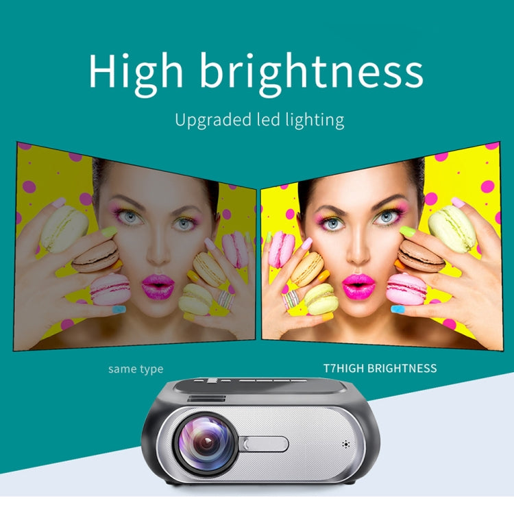 T7 1920x1080P 200 ANSI Portable Home Theater LED HD Digital Projector, Same Screen Version, UK Plug(Black) - free shipping - PMC TechLife - Order now!