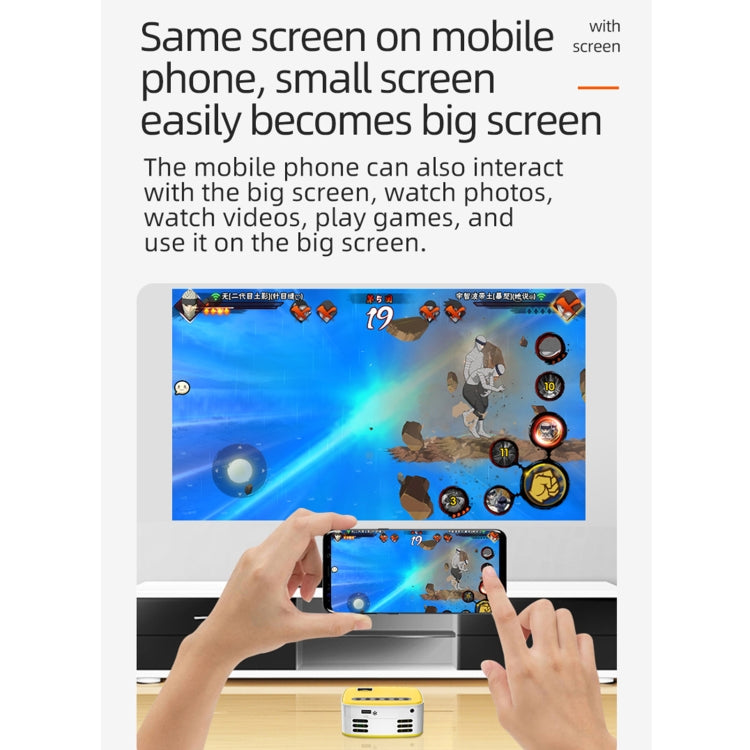 T20 320x240 400 Lumens Portable Home Theater LED HD Digital Projector, Same Screen Version, US Plug(White Yellow) - free shipping - PMC TechLife - Order now!