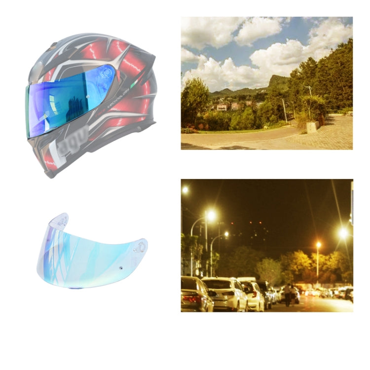 Motorcycle Helmet Visor Anti-UV Wind Shield Lens For AGV K1 / K3SV / K5(Aurora Blue) - Helmets by PMC Jewellery | Online Shopping South Africa | PMC Jewellery | Buy Now Pay Later Mobicred
