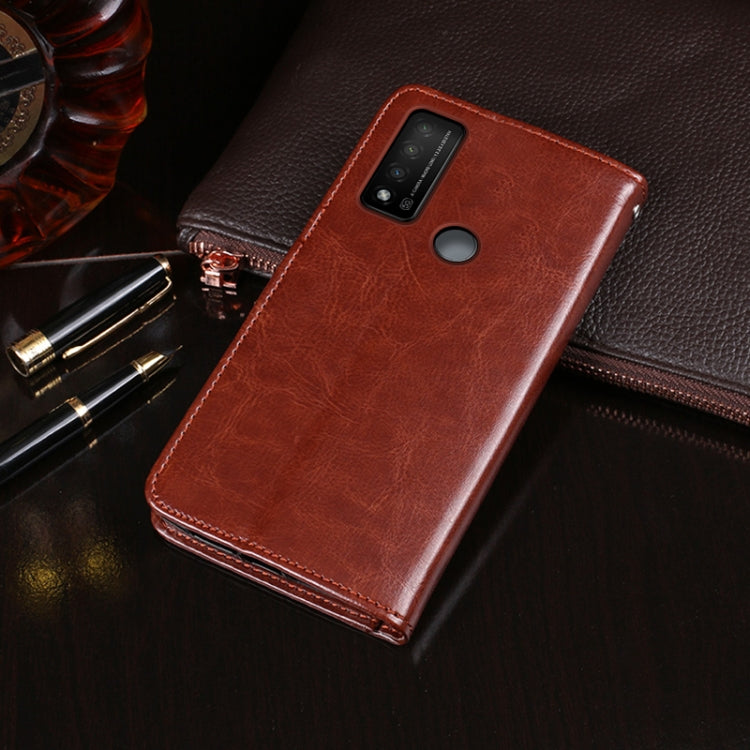 For TCL 20 R 5G idewei Crazy Horse Texture Leather Phone Case(Brown) - TCL by idewei | Online Shopping South Africa | PMC Jewellery | Buy Now Pay Later Mobicred
