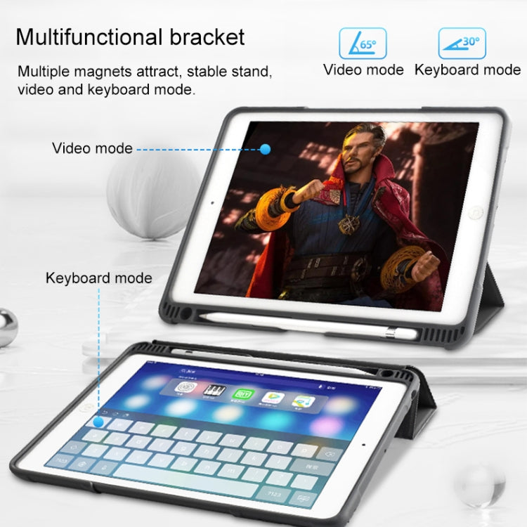 For iPad 10.2 Mutural Horizontal Flip PC + TPU + PU Leather Case with Holder & Pen Slot(Black) - free shipping - PMC TechLife - Order now!