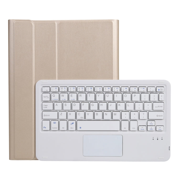 A07B-A Lambskin Texture Square Keycap Bluetooth Keyboard Leather Case with Touch Control For iPad 9.7 2018 & 2017 / Pro 9.7 inch / Air 2(Gold) - Universal by PMC TechLife | Online Shopping South Africa | PMC TechLife