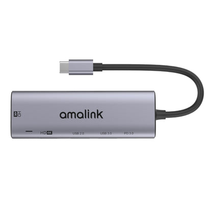 amalink 95126 Type-C / USB-C to Dual HDMI + 2 Ports USB + PD 3.0 Multi-function HUB(Grey) - USB HUB by amalink | Online Shopping South Africa | PMC Jewellery | Buy Now Pay Later Mobicred