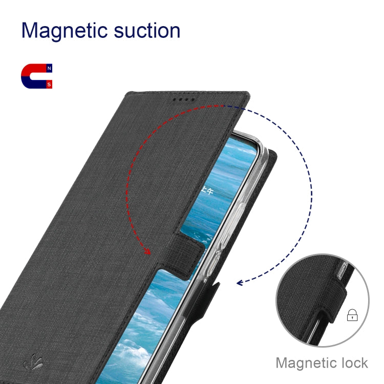 For Sharp Aquos Sense 6 ViLi K Series Magnetic Buckle Horizontal Flip Leather Phone Case(Black) - More Brand by ViLi | Online Shopping South Africa | PMC Jewellery | Buy Now Pay Later Mobicred