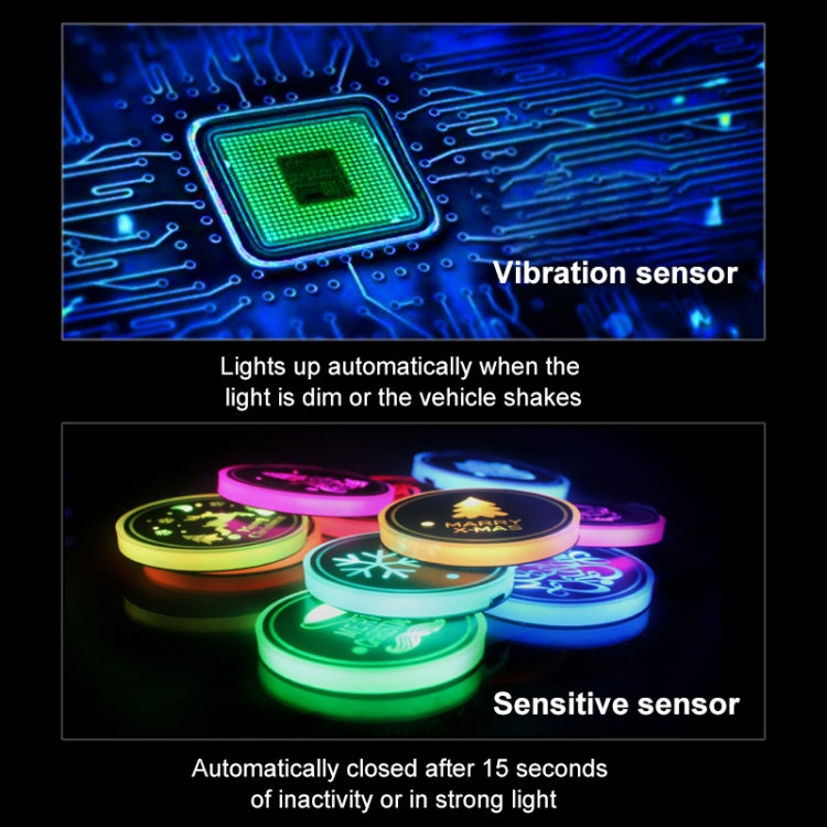 Car AcrylicColorful USB Charger Water Cup Groove LED Atmosphere Light(Christmas Tree) - Car Drink Holders by PMC TechLife | Online Shopping South Africa | PMC TechLife | Buy Now Pay Later Mobicred