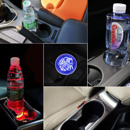 Car AcrylicColorful USB Charger Water Cup Groove LED Atmosphere Light(English Christmas) - Car Drink Holders by PMC Jewellery | Online Shopping South Africa | PMC Jewellery | Buy Now Pay Later Mobicred