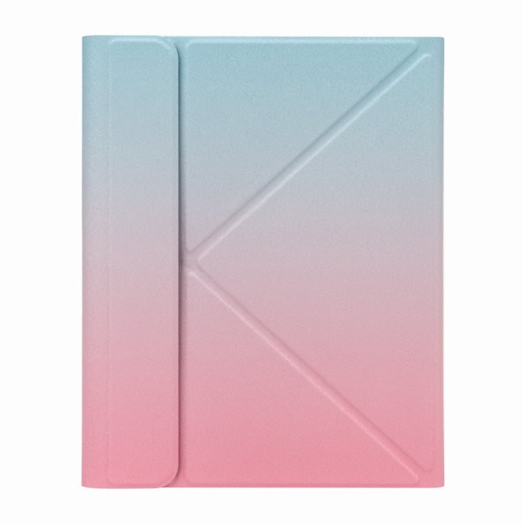 H-102CS Touch Backlight Bluetooth Keyboard Leather Case with Rear Three-fold Holder For iPad 10.2 2020 & 2019 / Pro 10.5 inch(Pink Blue) - Universal by PMC TechLife | Online Shopping South Africa | PMC TechLife