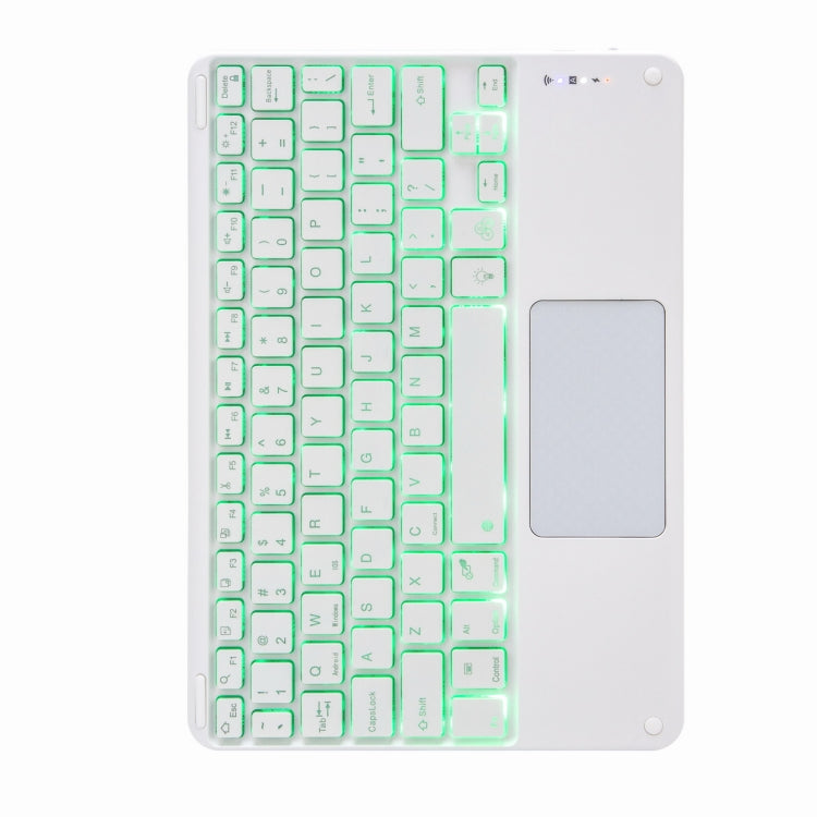 H-097CS Touch Backlight Bluetooth Keyboard Leather Case with Rear Three-fold Holder For iPad 9.7 2018 & 2017(Rainbow) - Universal by PMC TechLife | Online Shopping South Africa | PMC TechLife