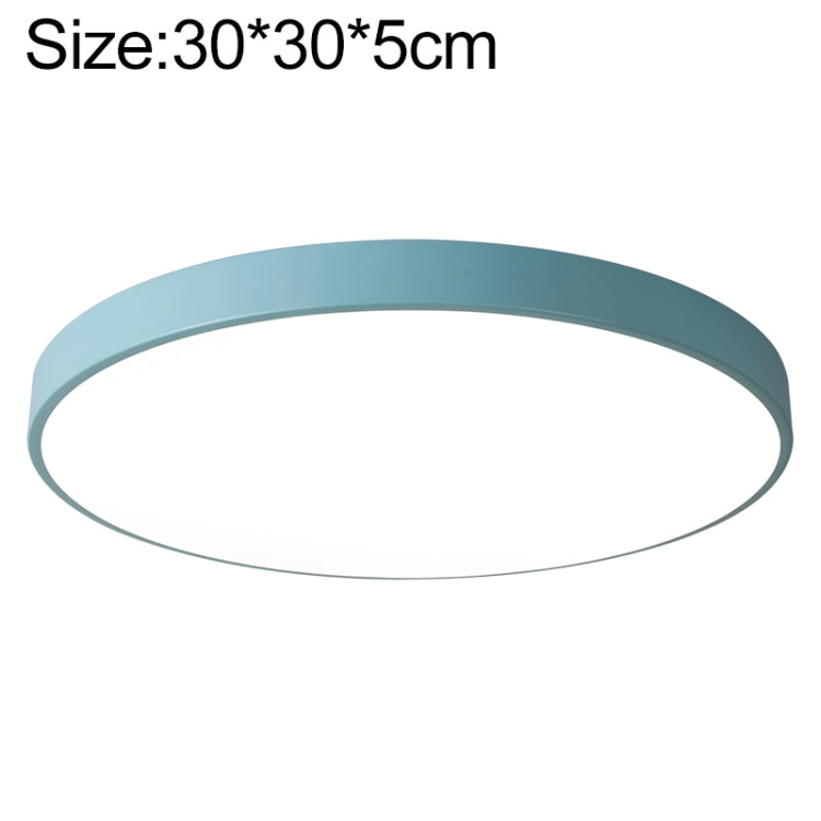Macaron LED Round Ceiling Lamp, 3-Colors Light, Size:30cm(Blue) - Celling Lights & Chandeliers by PMc TechLife | Online Shopping South Africa | PMc TechLife | Buy Now Pay Later Mobicred