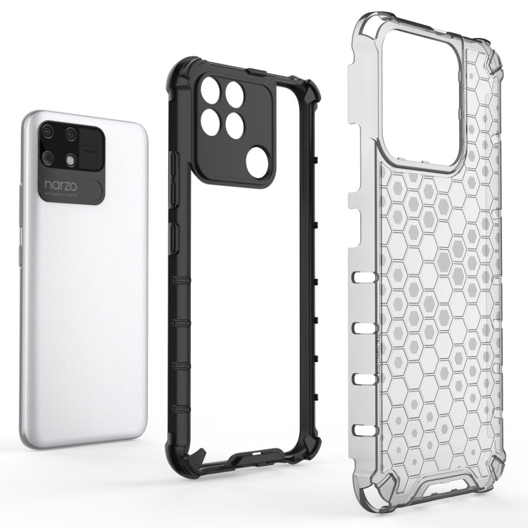 For OPPO Realme Narzo 50A Honeycomb PC + TPU Phone Case(Black) - Realme Cases by PMC Jewellery | Online Shopping South Africa | PMC Jewellery | Buy Now Pay Later Mobicred