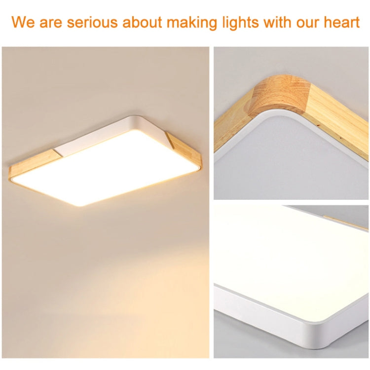 Wood Macaron LED Rectangle Ceiling Lamp, White Light, Size:88x62cm(Black) - free shipping - PMc TechLife - Order now!