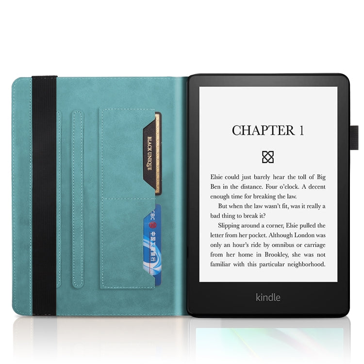 For Amazon Kindle Paperwhite 5 2021 Life Tree Series Leather Tablet Case(Lake Blue) - Amazon by PMC TechLife | Online Shopping South Africa | PMC TechLife | Buy Now Pay Later Mobicred