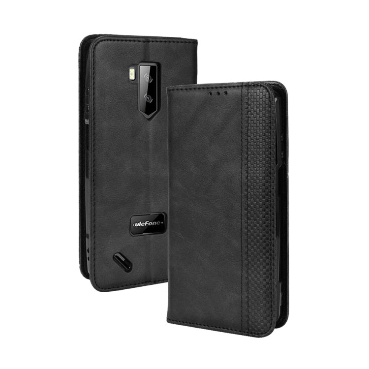 For Ulefone Armor X9 Magnetic Buckle Retro Texture Leather Case(Black) - free shipping - PMC Jewellery - Order now!
