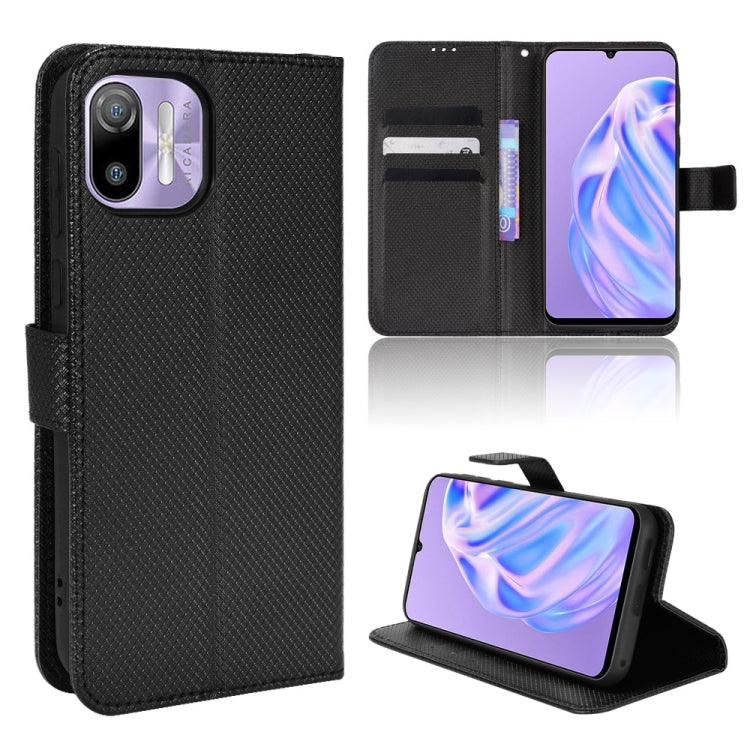 For Ulefone Note 6/ Note 6P Diamond Texture Leather Phone Case(Black) - Ulefone Cases by PMC Jewellery | Online Shopping South Africa | PMC Jewellery | Buy Now Pay Later Mobicred