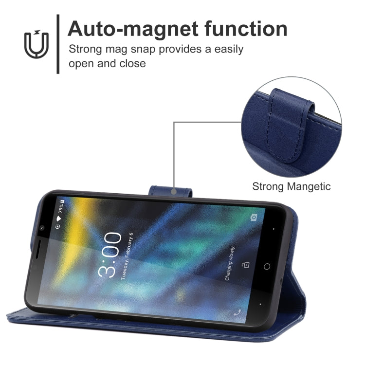 Leather Phone Case For DOOGEE X50L(Blue) - Doogee Cases by PMC Jewellery | Online Shopping South Africa | PMC Jewellery | Buy Now Pay Later Mobicred