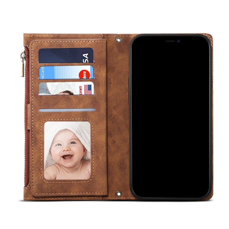For Motorola Edge S30 Retro Frosted Leather Phone Case(Brown) - Motorola Cases by PMC TechLife | Online Shopping South Africa | PMC TechLife | Buy Now Pay Later Mobicred
