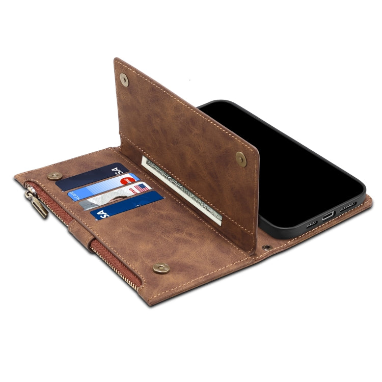 For Motorola Edge S30 Retro Frosted Leather Phone Case(Brown) - Motorola Cases by PMC TechLife | Online Shopping South Africa | PMC TechLife | Buy Now Pay Later Mobicred