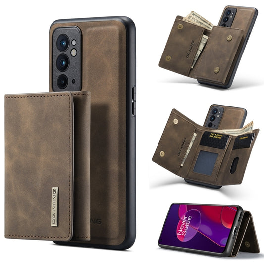 For OnePlus 9RT 5G DG.MING M1 Series 3-Fold Multi Card Wallet Back Cover Leather Phone Case(Coffee) - OnePlus Cases by DG.MING | Online Shopping South Africa | PMC Jewellery | Buy Now Pay Later Mobicred