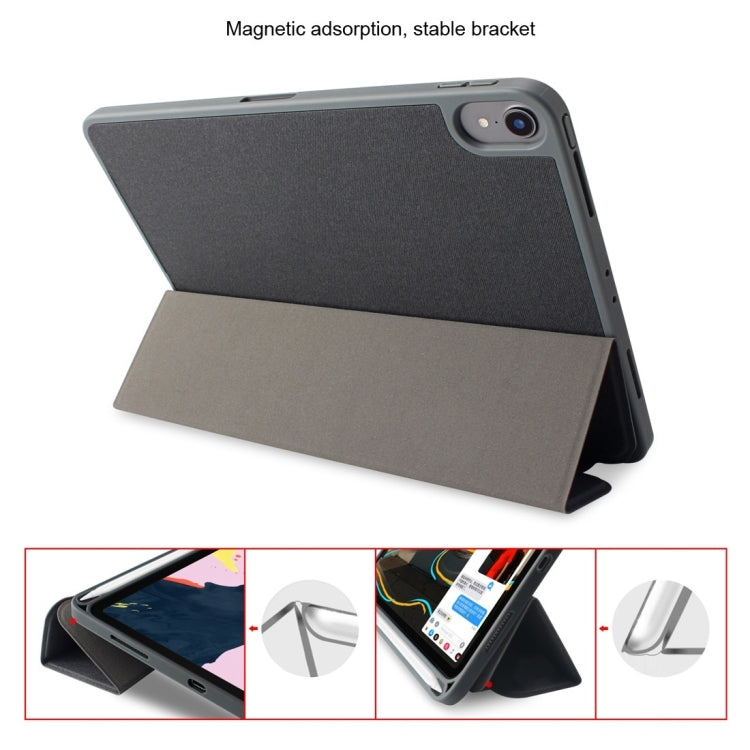 For iPad Mini 5 / 4 Mutural Exquisite Series Cloth Texture PU+TPU Leather Case with 3-Fold Holder & Pen Slot & Sleep & Wake-up Function(Green) - free shipping - PMC TechLife - Order now!