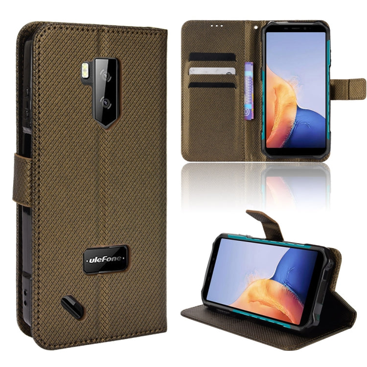 For Ulefone Armor X9 Diamond Texture Leather Phone Case(Brown) - Ulefone Cases by PMC Jewellery | Online Shopping South Africa | PMC Jewellery | Buy Now Pay Later Mobicred