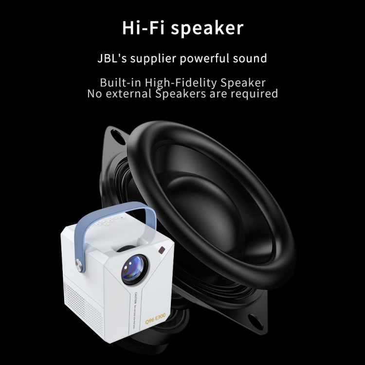 Q96 E300 Intelligent Portable HD 4K Projector, UK Plug, Specification:Android Version(White) - Mini Projector by PMC Jewellery | Online Shopping South Africa | PMC Jewellery | Buy Now Pay Later Mobicred