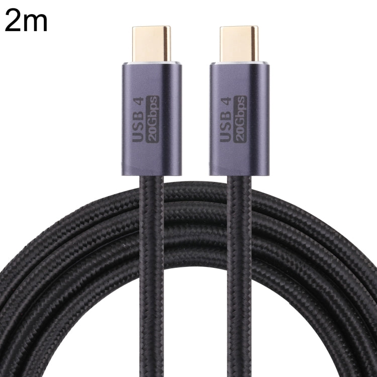 20Gbps USB 4 USB-C / Type-C Male to USB-C / Type-C Male Braided Data Cable, Cable Length:2m(Black) - Cable & Adapters by PMC TechLife | Online Shopping South Africa | PMC TechLife | Buy Now Pay Later Mobicred