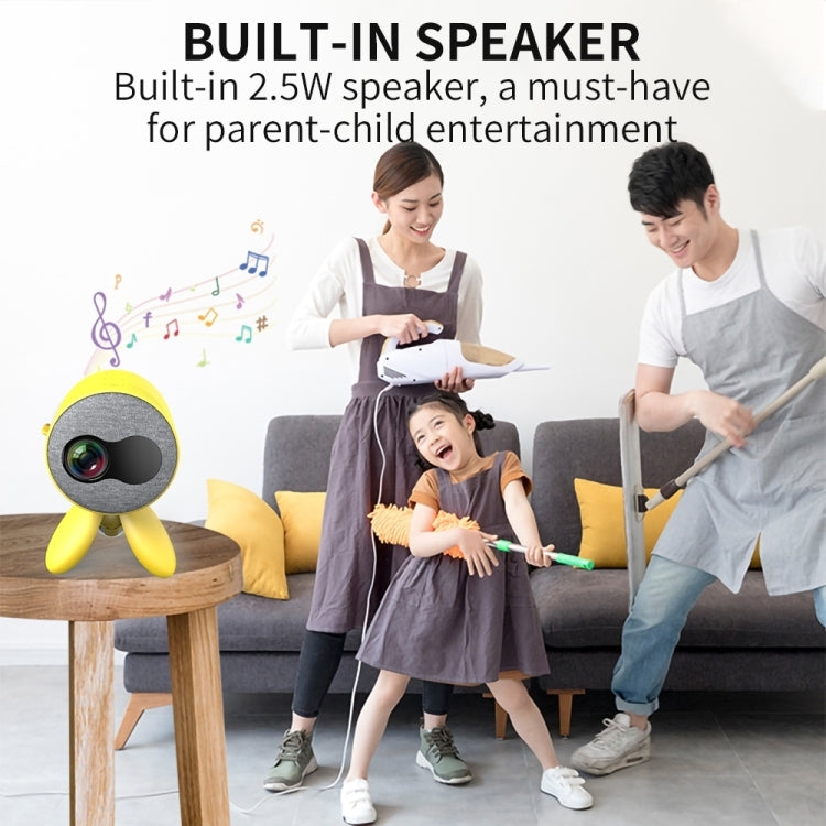 YG220 Same Screen Version Children Projector Mini LED Portable Home Speaker Projector, Plug Type:EU Plug(Yellow) - Mini Projector by PMC Jewellery | Online Shopping South Africa | PMC Jewellery | Buy Now Pay Later Mobicred