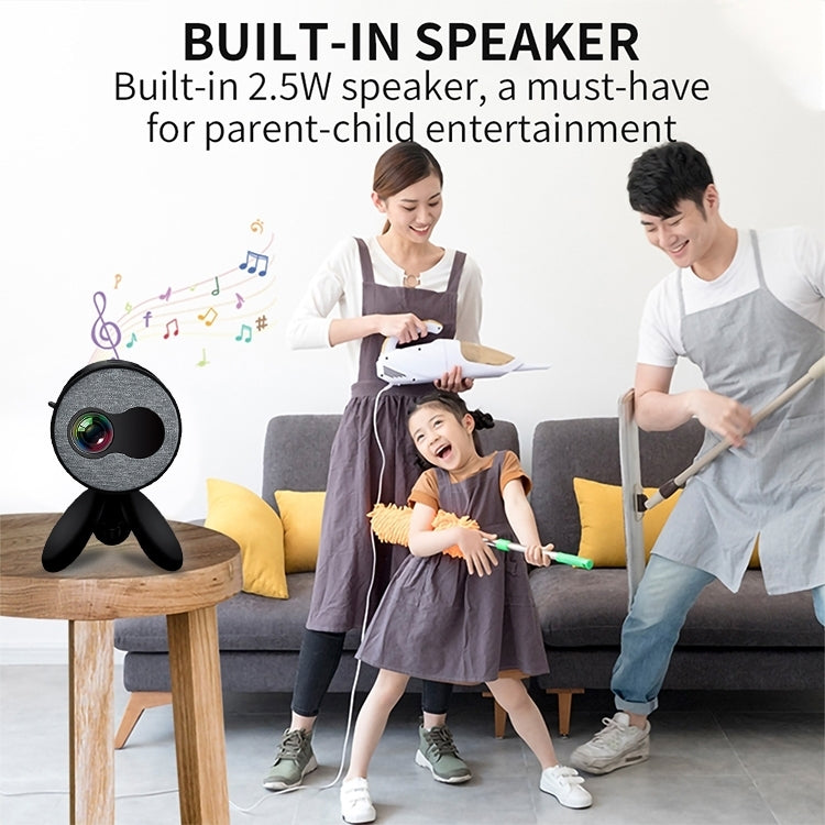 YG220 Same Screen Version Children Projector Mini LED Portable Home Speaker Projector, Plug Type:AU Plug(Black) - Mini Projector by PMC Jewellery | Online Shopping South Africa | PMC Jewellery | Buy Now Pay Later Mobicred