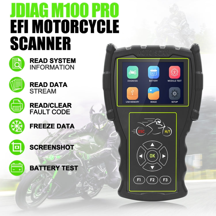 JDiag M100 PRO Intelligent Motorcycle Electronic Fuel Injection System Diagnostic Instrument, Fully Equipped Version(Black) - Electrical Instruments by PMC TechLife | Online Shopping South Africa | PMC TechLife | Buy Now Pay Later Mobicred