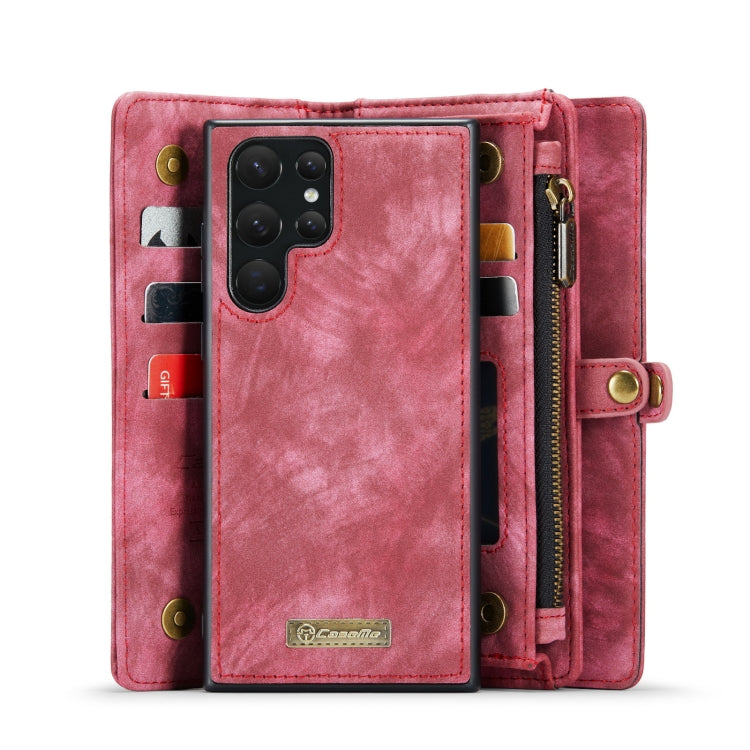 For Samsung Galaxy S22 Ultra 5G CaseMe-008 Detachable Multifunctional Horizontal Flip Leather Case(Red) - Galaxy S22 Ultra 5G Cases by CaseMe | Online Shopping South Africa | PMC Jewellery | Buy Now Pay Later Mobicred