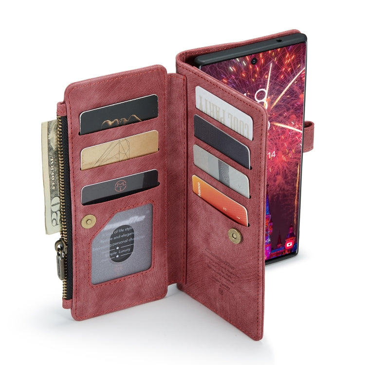 For Samsung Galaxy S22 Ultra 5G CaseMe C30 Multifunctional Phone Leather Case with Holder & Card Slot & Wallet(Red) - Galaxy S22 Ultra 5G Cases by CaseMe | Online Shopping South Africa | PMC Jewellery | Buy Now Pay Later Mobicred