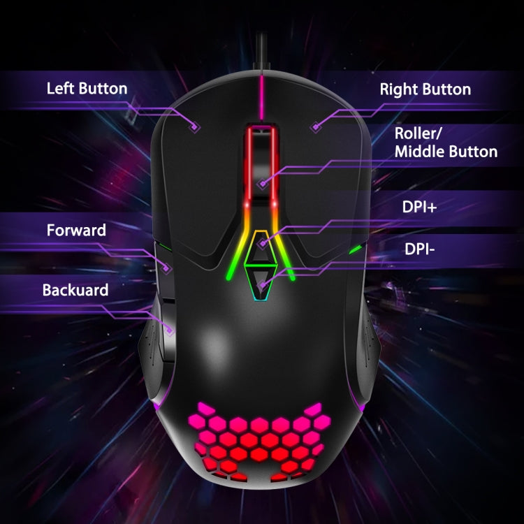 ONIKUMA CW902 RGB Lighting Wired Mouse(Black) - free shipping - PMC Jewellery - Order now!