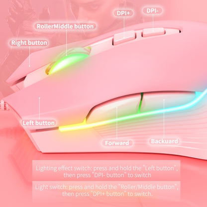 ONIKUMA CW905 RGB Lighting Wired Mouse(Pink) - Wired Mice by ONIKUMA | Online Shopping South Africa | PMC Jewellery | Buy Now Pay Later Mobicred