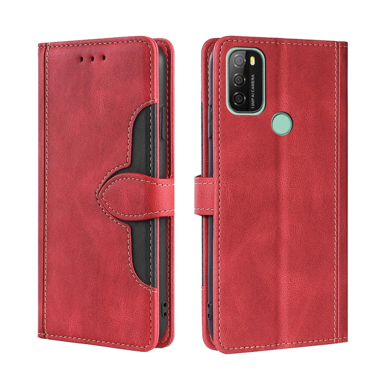For Blackview A70 Skin Feel Straw Hat Magnetic Buckle Leather Phone Case(Red) - More Brand by PMC Jewellery | Online Shopping South Africa | PMC Jewellery | Buy Now Pay Later Mobicred