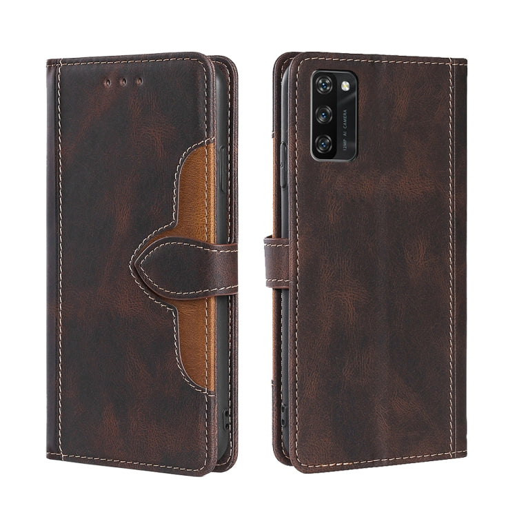 For Blackview A100 Skin Feel Straw Hat Magnetic Buckle Leather Phone Case(Brown) - More Brand by PMC Jewellery | Online Shopping South Africa | PMC Jewellery | Buy Now Pay Later Mobicred