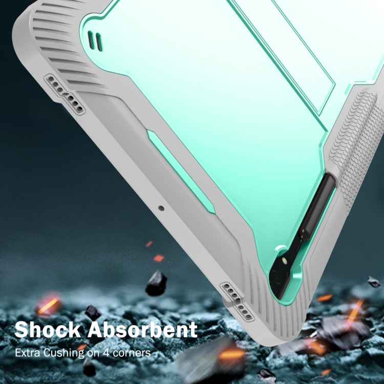 For Samsung Galaxy Tab S9  Ultra / S8 Ultra Silicone + PC Shockproof Protective Tablet Case(Grey + Green) - free shipping - PMC Jewellery - Order now!