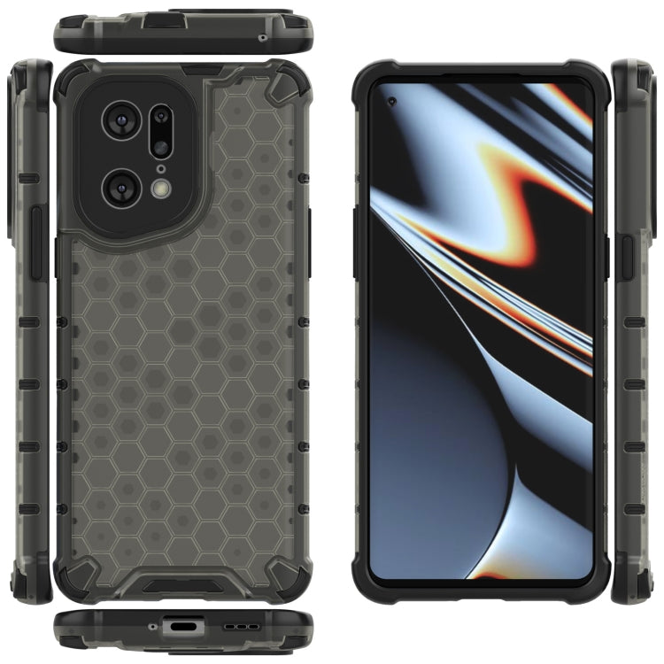 For OPPO Find X5 Pro Shockproof Honeycomb PC + TPU Phone Case(Black) - OPPO Cases by PMC Jewellery | Online Shopping South Africa | PMC Jewellery