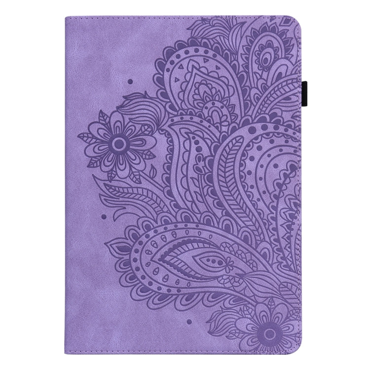 For Amazon Fire HD 10 2021 / HD 10 Plus 2021 Peacock Embossed Pattern Leather Tablet Case(Purple) - Amazon by PMC Jewellery | Online Shopping South Africa | PMC Jewellery