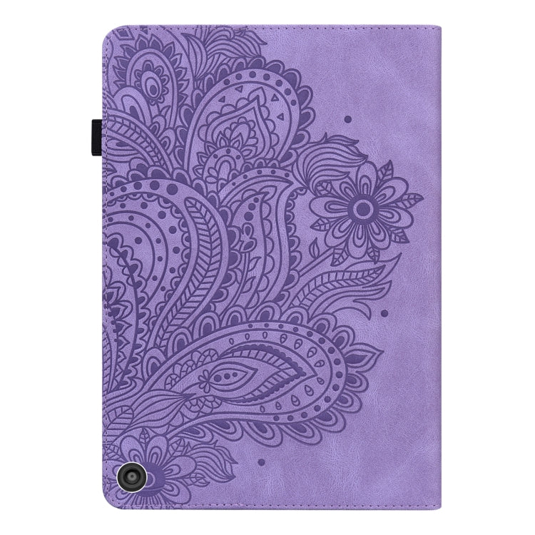 For Amazon Fire HD 10 2021 / HD 10 Plus 2021 Peacock Embossed Pattern Leather Tablet Case(Purple) - Amazon by PMC Jewellery | Online Shopping South Africa | PMC Jewellery