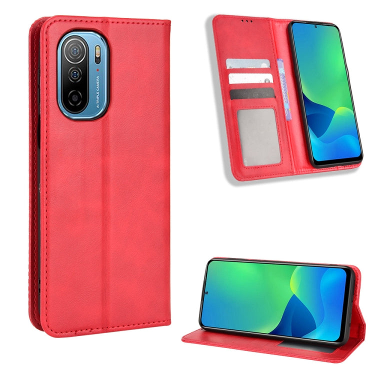 For Ulefone Note 13P Magnetic Buckle Retro Texture Leather Phone Case(Red) - OPPO Cases by PMC Jewellery | Online Shopping South Africa | PMC Jewellery | Buy Now Pay Later Mobicred