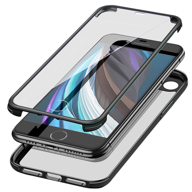 For iPhone SE 2022 / SE 2020 / 8 / 7 Double-sided Glass TPU Phone Case(Purple) - iPhone SE 2022 / 2020 / 8 / 7 Cases by PMC TechLife | Online Shopping South Africa | PMC TechLife | Buy Now Pay Later Mobicred